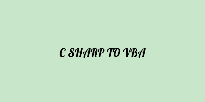 Free AI based c# to vba code converter Online