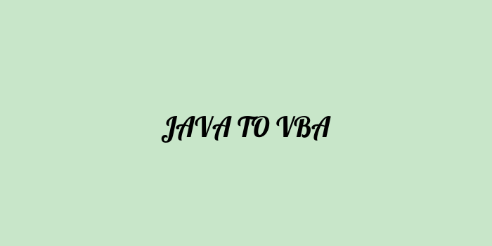 Free AI based java to vba code converter Online