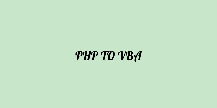 Free AI based php to vba code converter Online