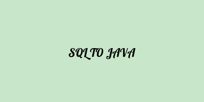 Free AI based sql to java code converter Online