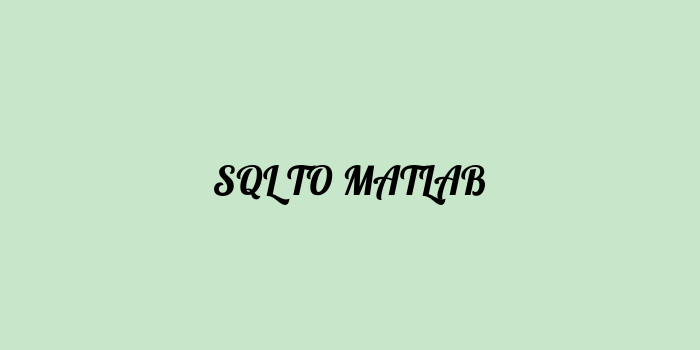 Free AI based sql to matlab code converter Online