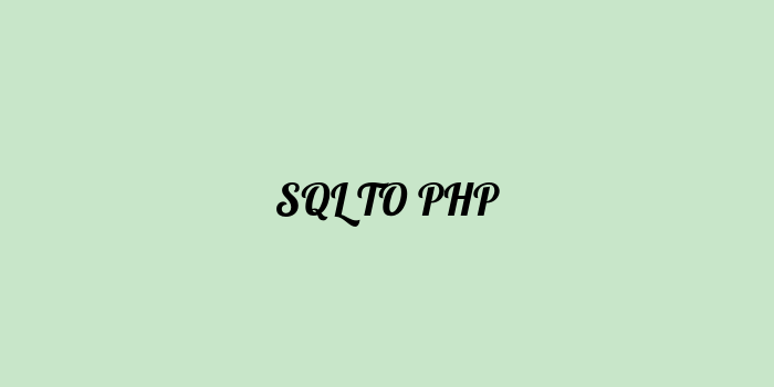 Free AI based sql to php code converter Online