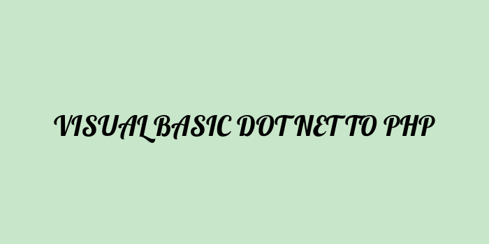 Free AI based visual basic dot net to php code converter Online